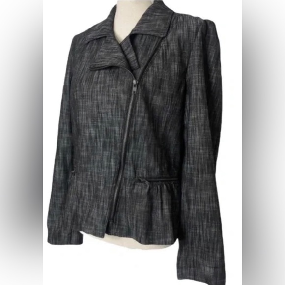 Sandro Heathered Peplum Moto Jacket w Diagonal Zip Offers Versatile Styling - Picture 5 of 9